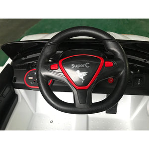 Macchina Elettrica per Bambini 12V Auto Super-C Bianca