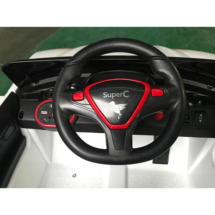 Macchina Elettrica per Bambini 12V Auto Super-C Bianca