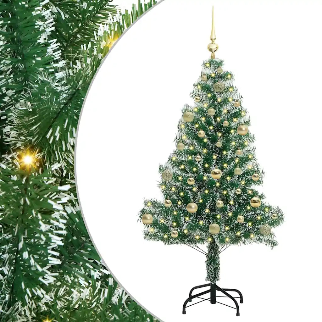 Albero di Natale Artificiale Imbiancato con Luci LED 150 cm
