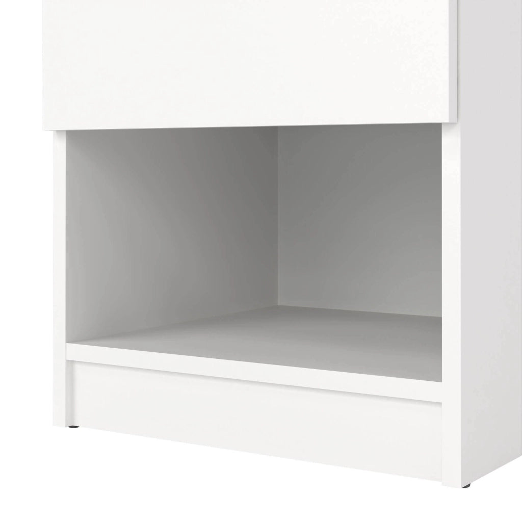 Comodino Scolastica, Comò basso, Tavolino da notte, Mensola da letto, 40x40 h50 cm, Bianco