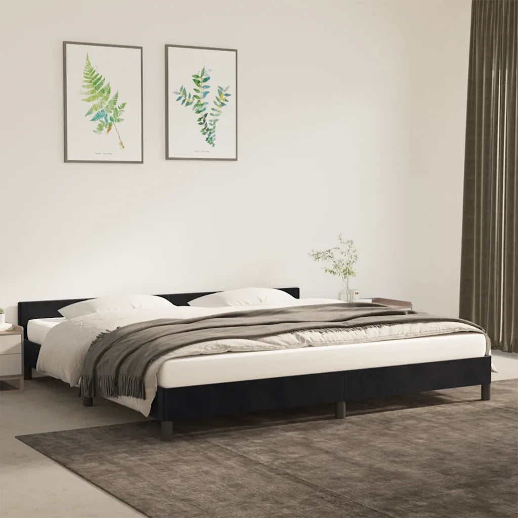 Giroletto senza Materasso Nero 200x200 cm in Velluto 347593