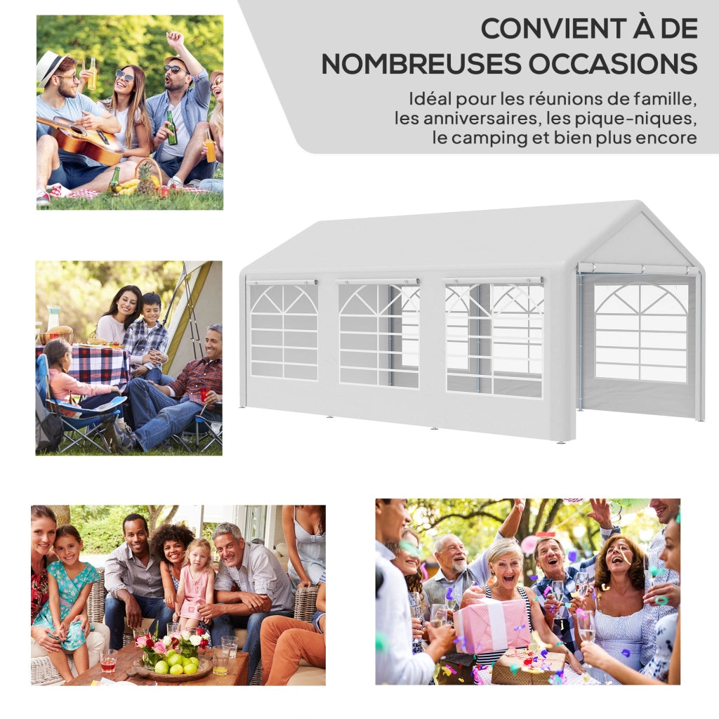 Tenda da giardino 6x3m ¨C zephmum ¨C 4 pareti 6 finestre bianco