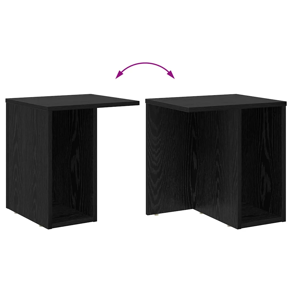Tavolino Rovere Nero 37 x 32 x 40 cm Legno multistrato