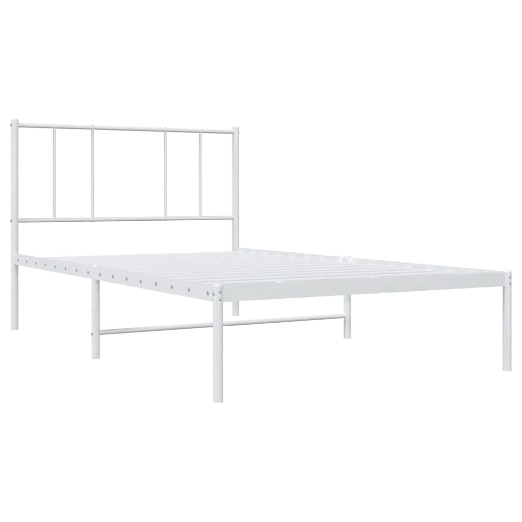 Giroletto con Testiera Metallo Bianco 90x190 cmcod mxl 79071