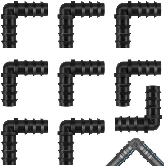 Irrigazione a gocce - Connessione a slitta - 9 pezzi - Nero