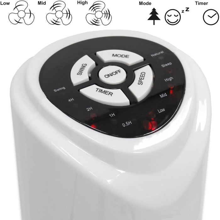 Ventilatore a Torre 80 cm silenzioso Oscillante 3 Velocità 45W con Telecomando