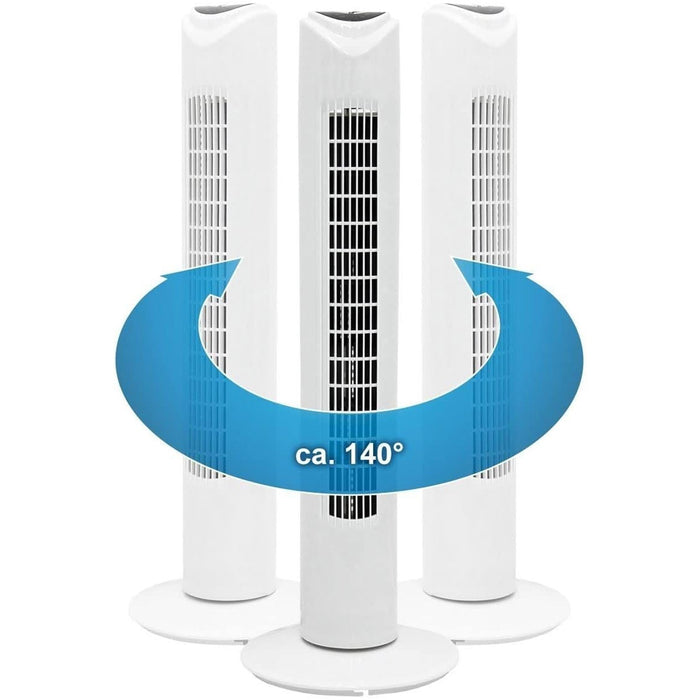 Ventilatore a Torre 80 cm silenzioso Oscillante 3 Velocità 45W con Telecomando