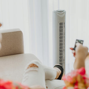 Ventilatore a Torre 80 cm silenzioso Oscillante 3 Velocità 45W con Telecomando