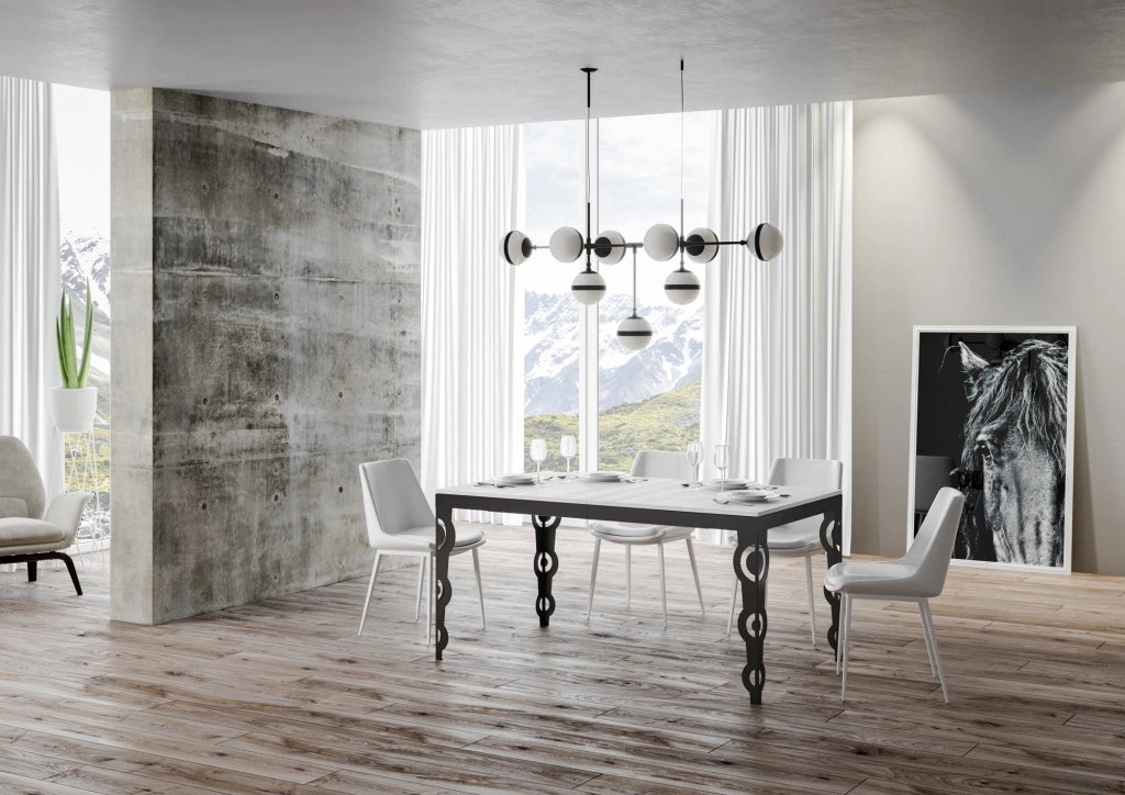 Tavolo Allungabile 120-224x90x80 cm Karamay Evolution Bianco Frassino