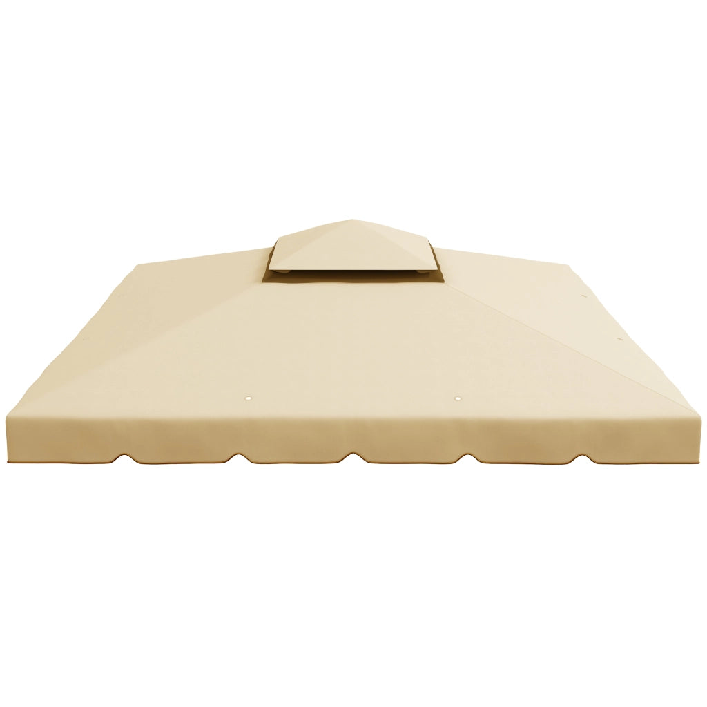 Tetto per Gazebo da Giardino 3x3m ¨C Zephmum ¨C 2 Livelli in Poliestere Beige