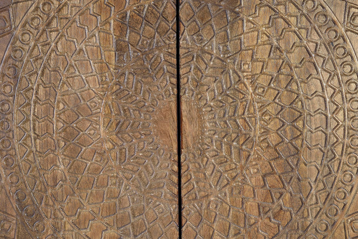 Mobile in legno di mango e metallo dorato