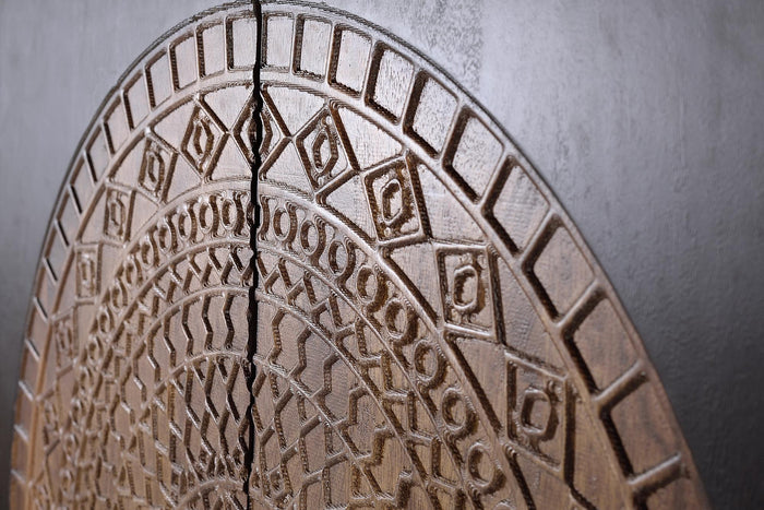 Mobile in legno di mango e metallo dorato