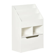 EasyComfort Piccola Libreria per Bambini con Ripiani e Cassetto in MDF, 60x29.9x90cm, Bianco