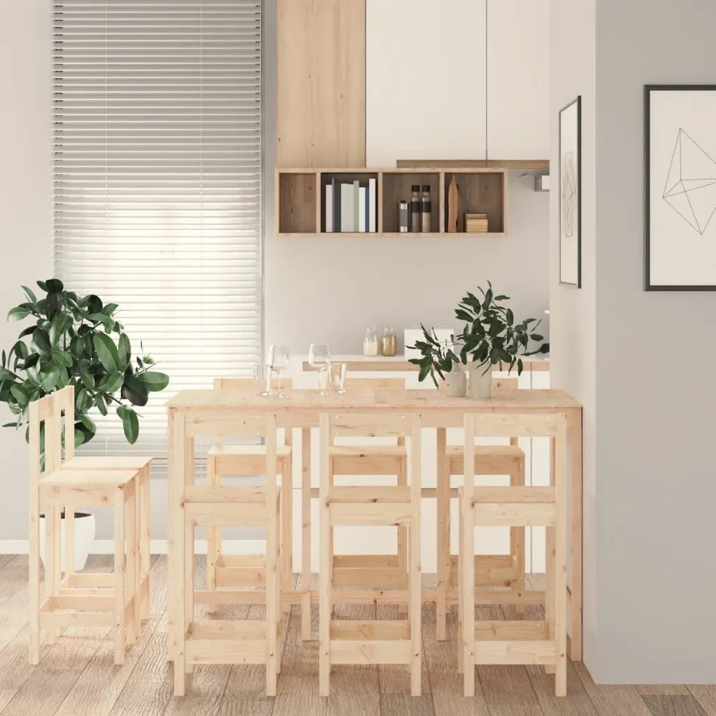 Set da Bar 9 pz in Legno Massello di Pino 3124722