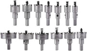 Set di punte per fori in metallo con 13 pezzi - Set di punte per fori in metallo con punte in acciaio duro - Set di punte TCT per fori in metallo - Set di punte per fori in metallo con diametri 16, 18, 20, 22 mm