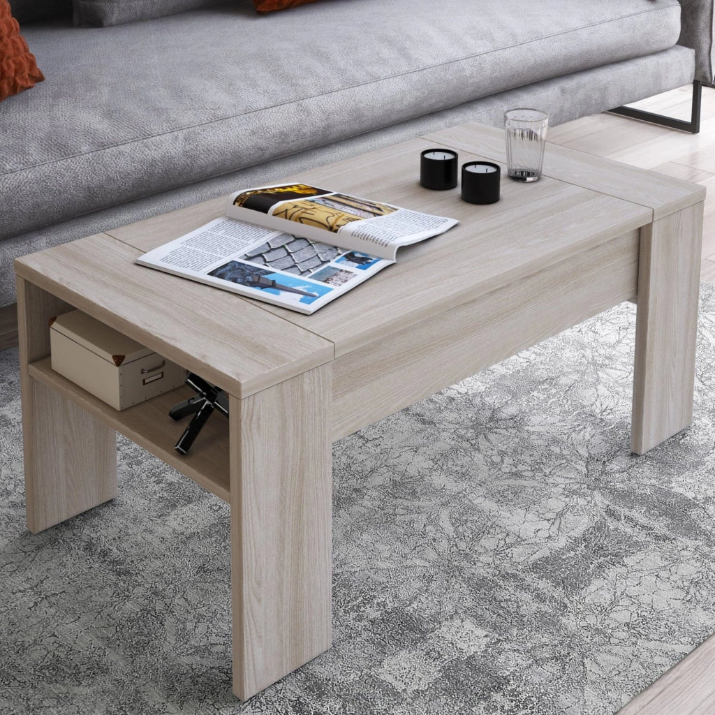 Corallo, Tavolino da Salotto un Vano, 98x50x43h cm Marrone Olmo