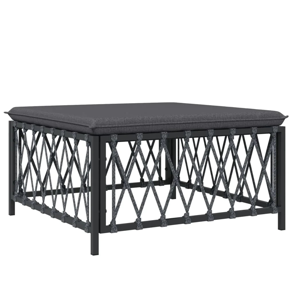 Set mobili da giardino divano da esterno set di arredamento con cuscini 3 pezzi antracite acciaio 02_0018291
