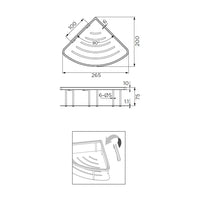 Mensola doccia angolare in inox