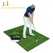Tappetino da allenamento per golf 152 x 92 cm con 6 fori preforati e bastoncini di allineamento design verde 20_0014223