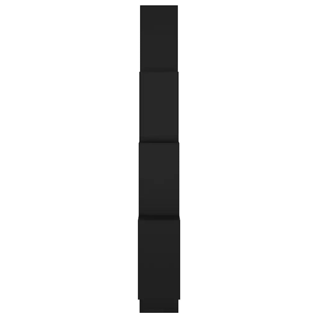Mensola Parete a Cubo Nera 90x15x119 cm in Legno Multistrato 807179