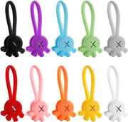 Set di Nastri Magnetici per Cavi - Lotto da 10, Silicone Reutilizzabile - 10 Colori, Multifunzionale per Ufficio e Scuola