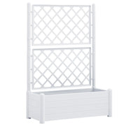 Fioriera | Cassetta per fiori | Vaso da Giardino con Graticcio 100x43x142 cm PP Bianco