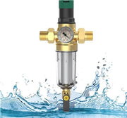 Regolatore di pressione acqua 1 pollice - Regolatore di pressione con manometro - Filtratore di acqua per uso domestico con regolatore di pressione - Strumento di misura per pressione dell'acqua - Regolatore per contaminanti nell'acqua