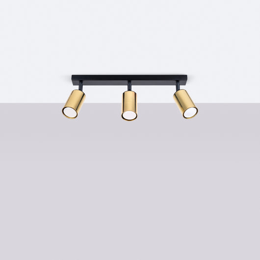 Lampada tubolare in acciaio a LED Winx Bittersweet Shimmer a 3 luci GU10, nero e oro