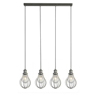 Lampadario Contemporaneo Balloon Acciaio Argento 4 Luci E27