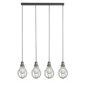 Lampadario Contemporaneo Balloon Acciaio Argento 4 Luci E27