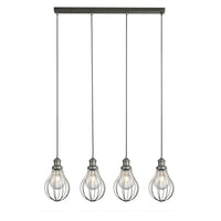 Lampadario Contemporaneo Balloon Acciaio Argento 4 Luci E27