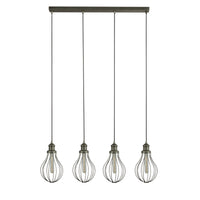 Lampadario Contemporaneo Balloon Acciaio Argento 4 Luci E27