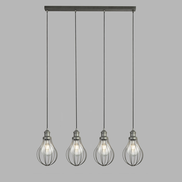 Lampadario Contemporaneo Balloon Acciaio Argento 4 Luci E27