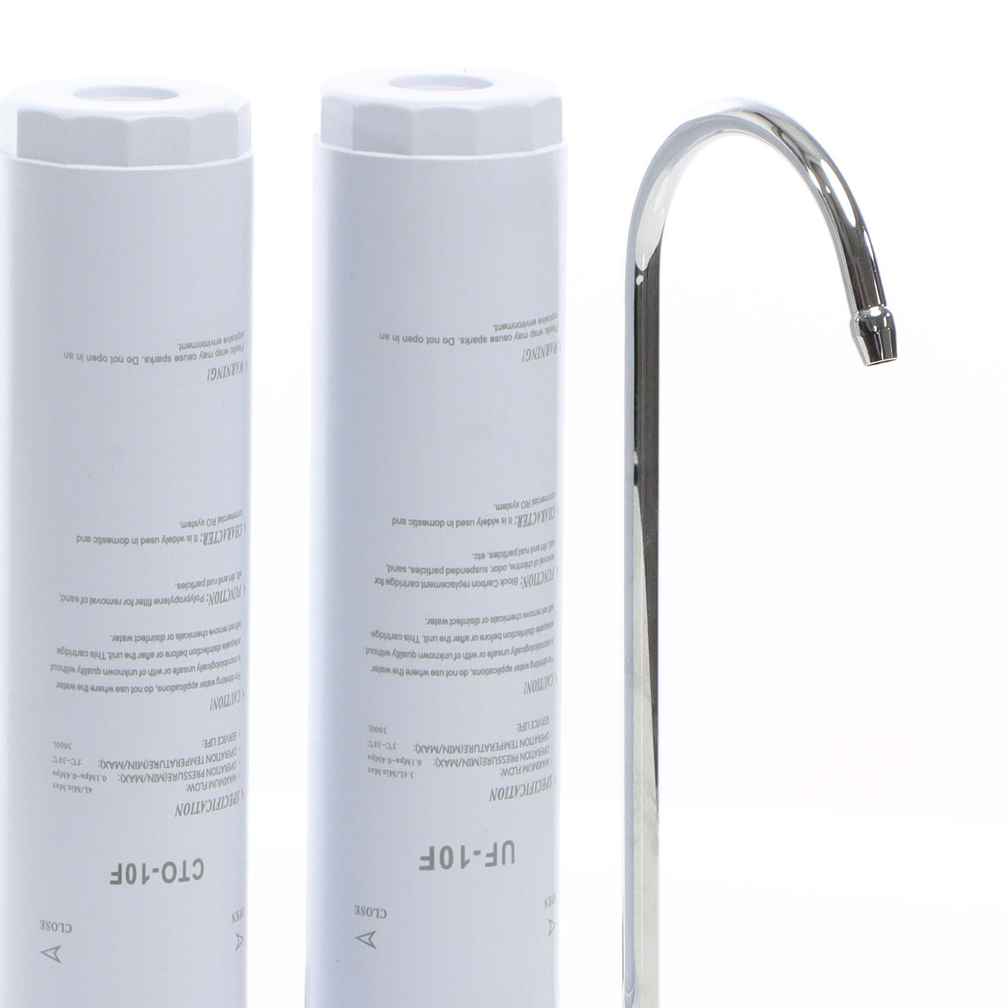 Naturewater Filtro acqua NW-2-CTOUF, Sistema di filtrazione a 2 livelli con cartucce, Filtro da banco