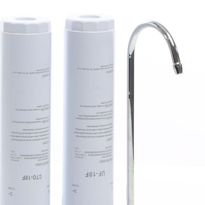 Naturewater Filtro acqua NW-2-CTOUF, Sistema di filtrazione a 2 livelli con cartucce, Filtro da banco