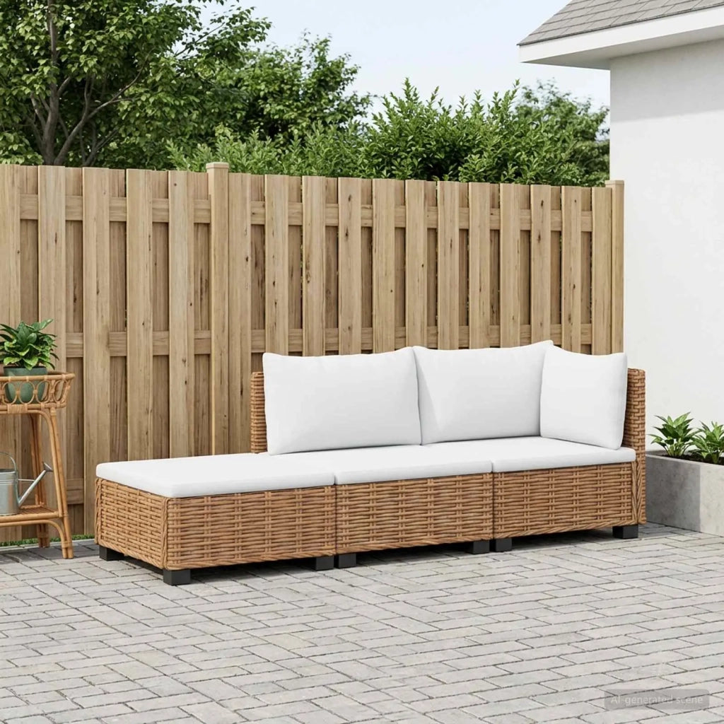 3 pz Set Lounge in Rattan con Cuscini GENDT Rattan naturale 3429876