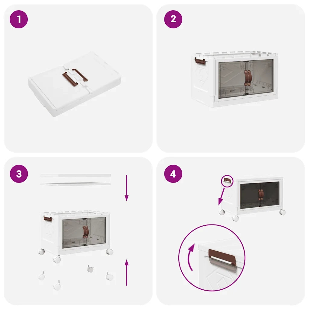 Scatola Portaoggetti Impilabile con Ruote 28 L 48,5x29,5x33 cm 4012365