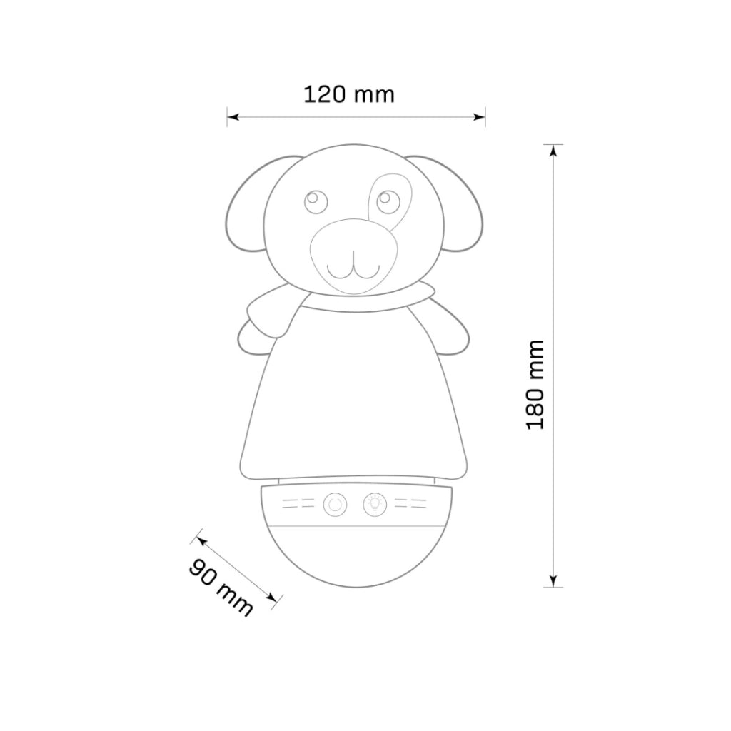 Lampada bimbi tavolo Cagnolino grigia LED RGB Polux