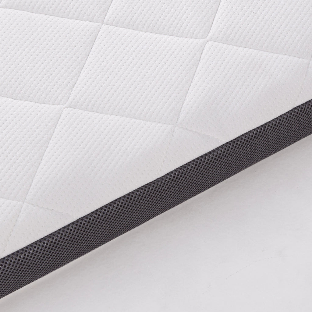 Materasso 120 × 200 cm H3 in schiuma a 7 zone, certificato OEKO-TEX, bianco e grigio