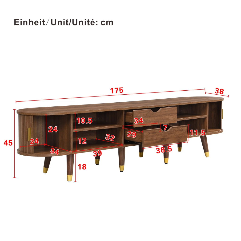 Set da soggiorno 2 pezzi con tavolino elevabile e mobile TV in MDF noce