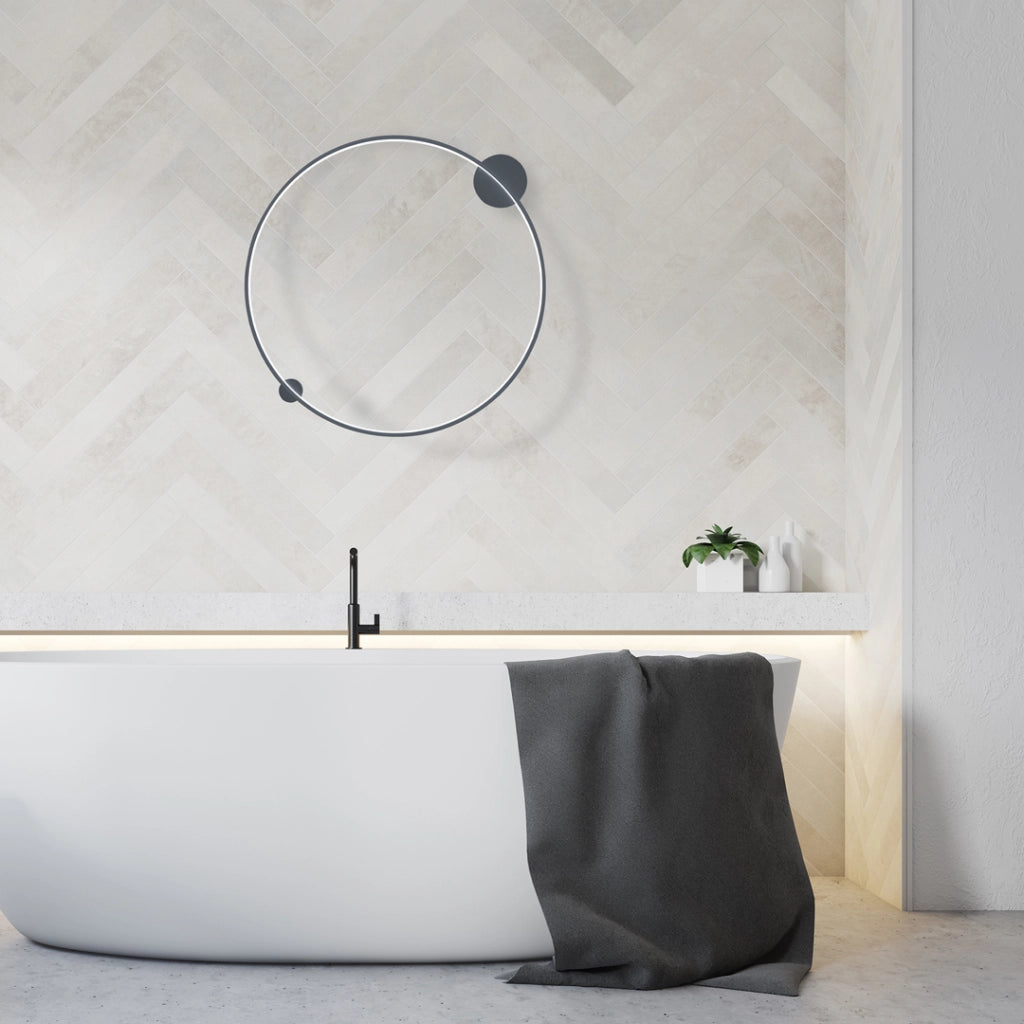 Lampada parete/soffitto anello nera LED 46W Saturno Milagro