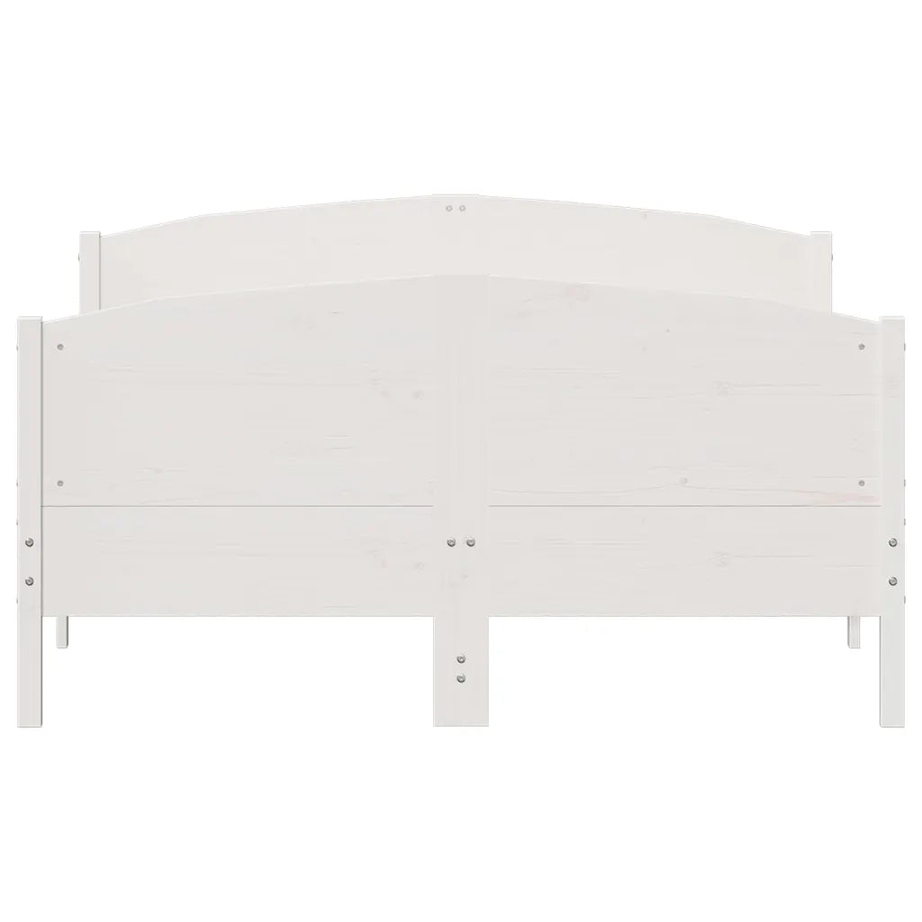 Letto senza Materasso Bianco 135x190 cm Legno Massello di Pino 3216183