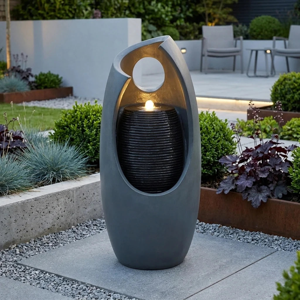 Fontana da Giardino Elettrica a Cascata Radiant Falls con LED Bianco Caldo