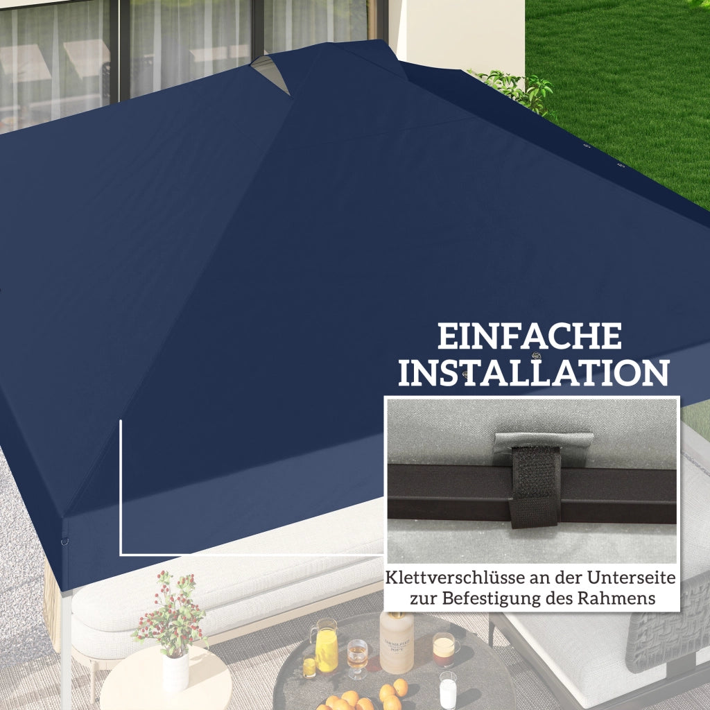 Copertura per gazebo 3x3 m UV50+ impermeabile blu ¨C zephmum ¨C 8 fori di drenaggio