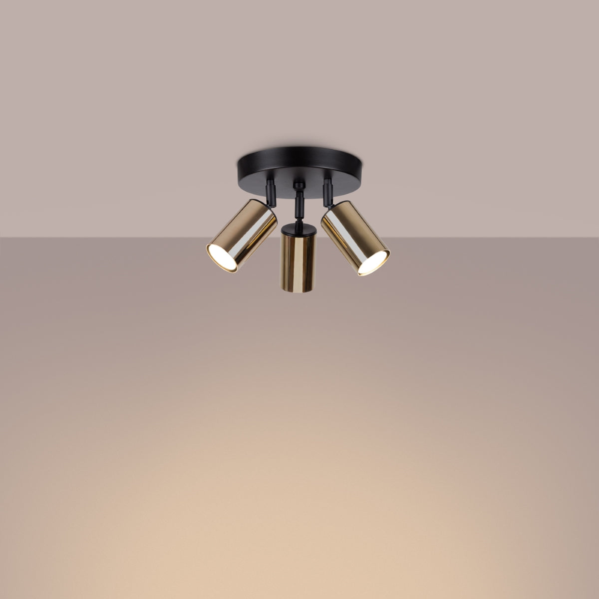 Lampada a tubo LED Winx Bittersweet Shimmer a 3 luci GU10, nero, oro e acciaio