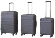 Set 3 Valigie Trolley Rigide in ABS 4 Ruote TSA Ravizzoni Long Island Grigie