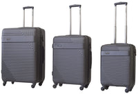 Set 3 Valigie Trolley Rigide in ABS 4 Ruote TSA Ravizzoni Long Island Grigie