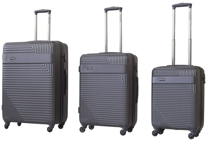 Set 3 Valigie Trolley Rigide in ABS 4 Ruote TSA Ravizzoni Long Island Grigie