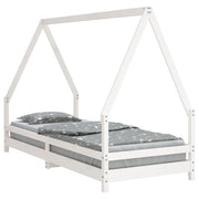 Giroletto per Bambini | Letto Infantile | Lettino Bianco 80x200cm in Legno Massello di Pino