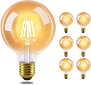 ZMH Confezione da 6 lampadine LED E27 lampada vintage G80 2700K 4W Edison filamento bianco caldo per bar bar hotel